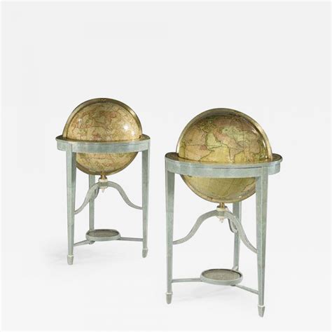 Carys A Pair Of 21 Contemporary Library Floor Standing Globes