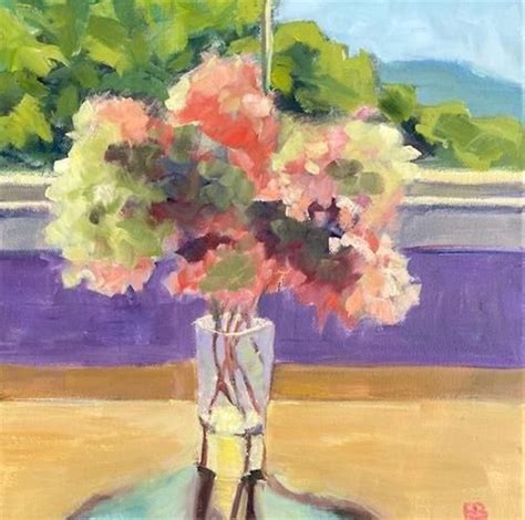 Daily Paintworks Small Point Hydrangeas Original Fine Art For
