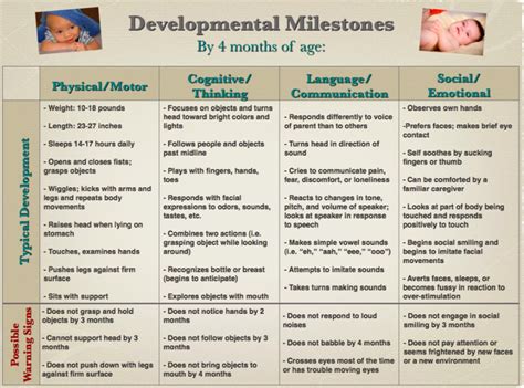 Early Developmental Milestones Chart Developmental Milestones Chart