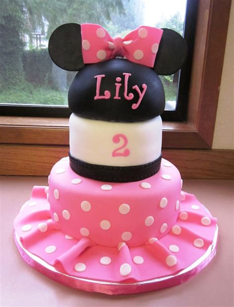 Birthday cakes are often layer cakes with frosting served with small lit candles on top representing the celebrant's age. Minnie Mouse 2Nd Birthday Cake - CakeCentral.com