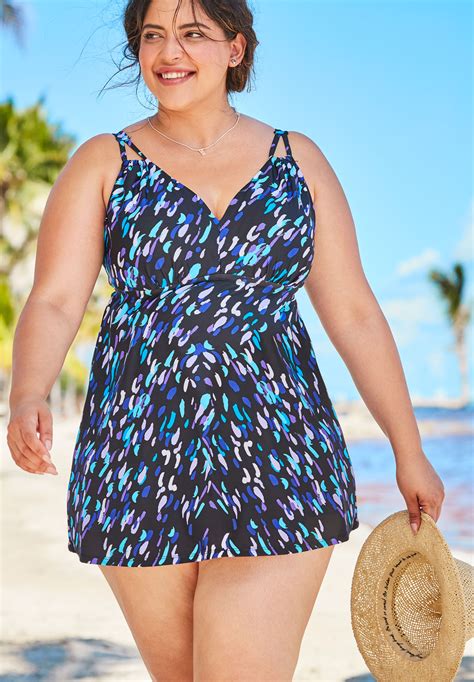 2 Piece Swimdress Plus Size Swim Dresses Woman Within