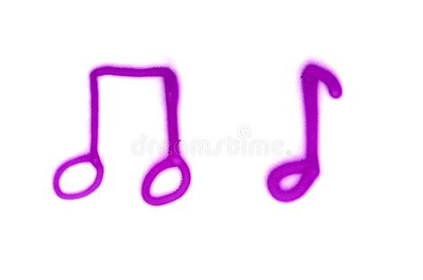 Graffiti Musical Notes Sign Sprayed On White Isolated Background Stock
