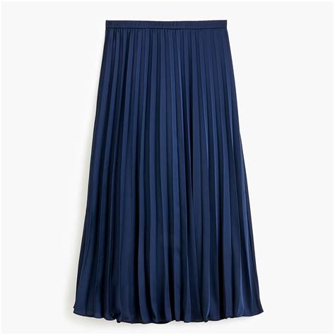 Jcrew Pleated Midi Skirt In Navy Blue Lyst