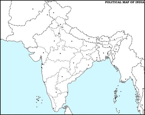 A Size Political Map Of India Blank Printable Pdf Blank Printable