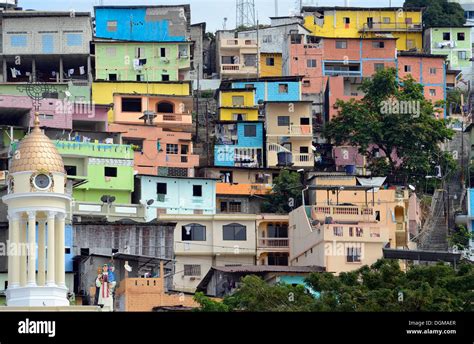 Colourful Houses On The Cerro Del Carmen Guayaquil Ecuador South