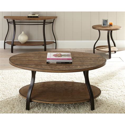 Made from reclaimed wood and a solid metal base, the dining stall in rustic ambiance is an. Denise Round Side Table - Light Oak Wood Top, Metal Base | DCG Stores