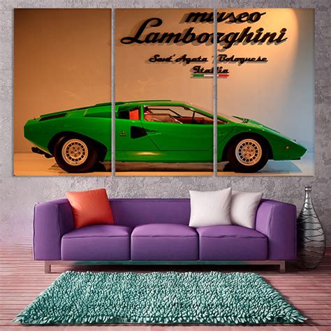 Lamborghini Wall Art Lamborghini Canvas Vintage Car Print Etsy