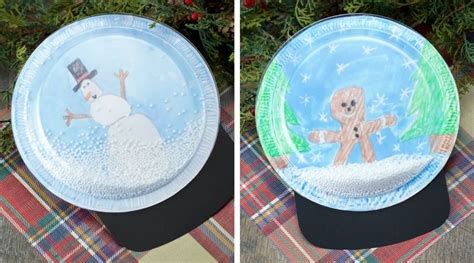 Plastic Plate Snow Globe Craft Snow Globe Crafts Globe Crafts