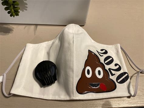 Poop Emoji Mask Reusable Cotton Face Mask Etsy