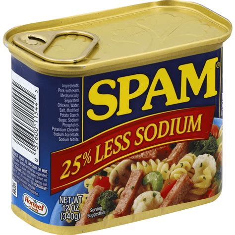 Spam® 25 Less Sodium Canned Meat 12 Oz Pull Top Can Canned Meat Riesbeck