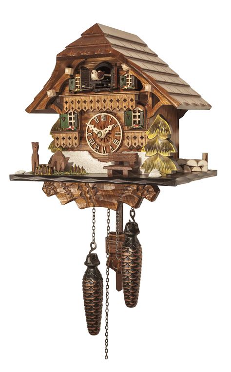 Chalet Style Black Forest Battery Powered Cuckoo Clock 24 Cm By Engstl