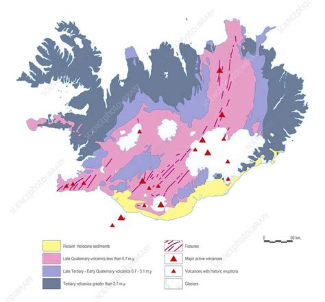 Geological Map Of Iceland Stock Image C0060320 Science Photo Library