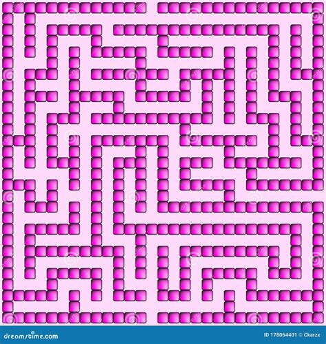 Purple Square Maze Mosaic 14x14 Stock Vector Illustration Of Search