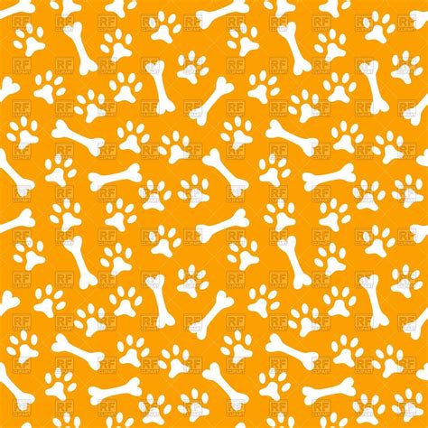 Free Download Seamless Pattern With Dogs Paw Print And Bone