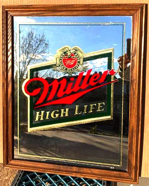 Miller High Life Oak Framed Classic Bar Mirror