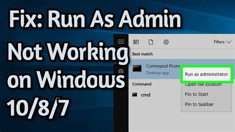 How To Fix Run As Administrator On Windows Not Working YouTube