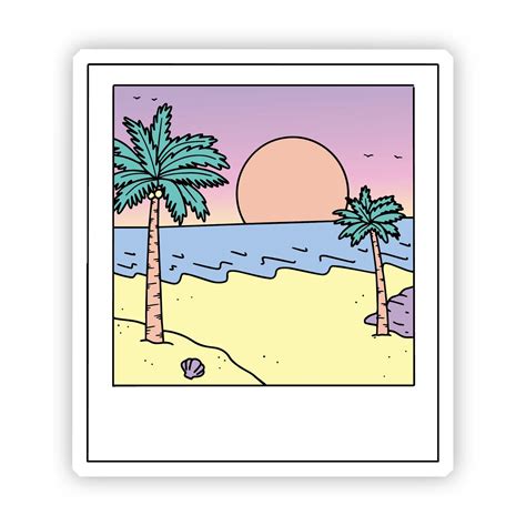 Sunset Polaroid Aesthetic Sticker Big Moods