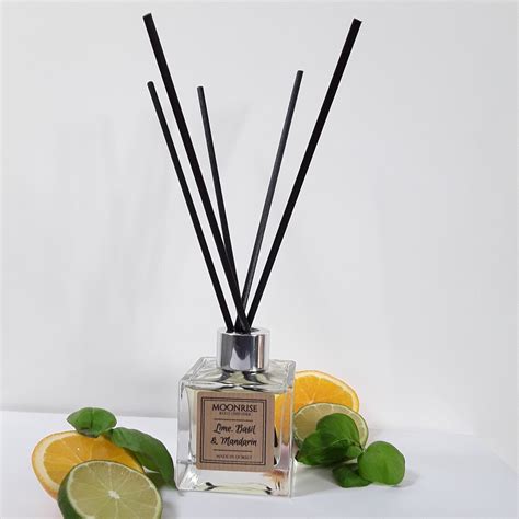 Lime Basil Mandarin Scented Reed Diffuser Hand Poured In Etsy