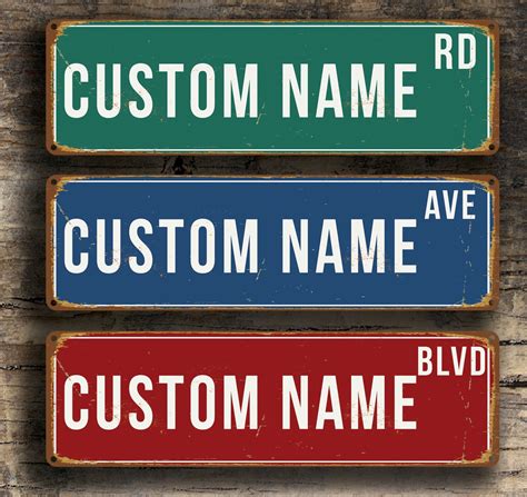Custom Road Sign Vintage Style Road Signpersonalized Road