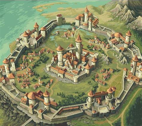 Castelos Castles Fantasy City Fantasy City Map Fantasy Town