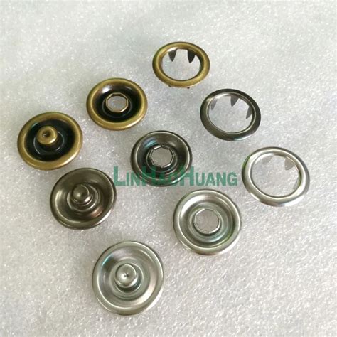 100setslot Metal Brass Prong Snap Buttons 4 Part Ring Buttons Fastener