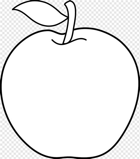 apel kartun garis hitam dan putih apple putih putih daun monokrom png pngwing