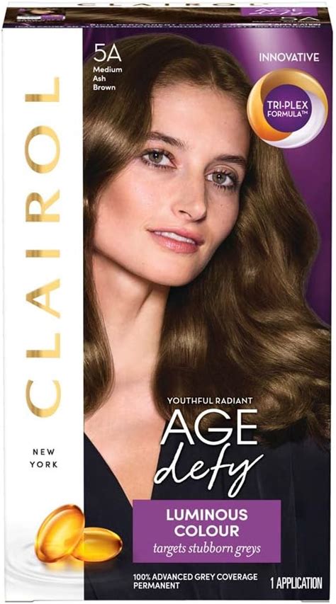 Clairol Age Defy 5A Medium Ash Brown Permanent Hair Dye Amazon Co Uk