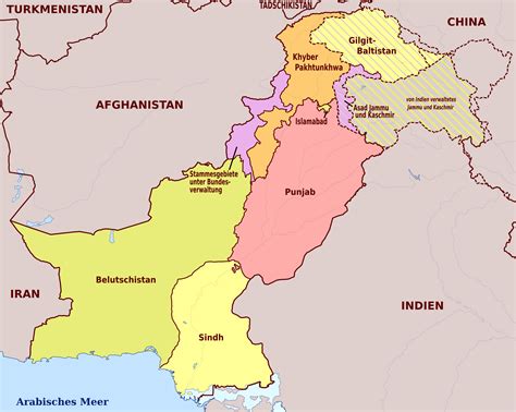 Detailed Regions Map Of Pakistan Pakistan Asia Mapsland Maps Of Gambaran