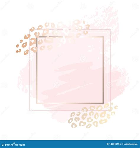 Golden Pink Nude Art Gift Frames Modern Card Design Brush Stroke