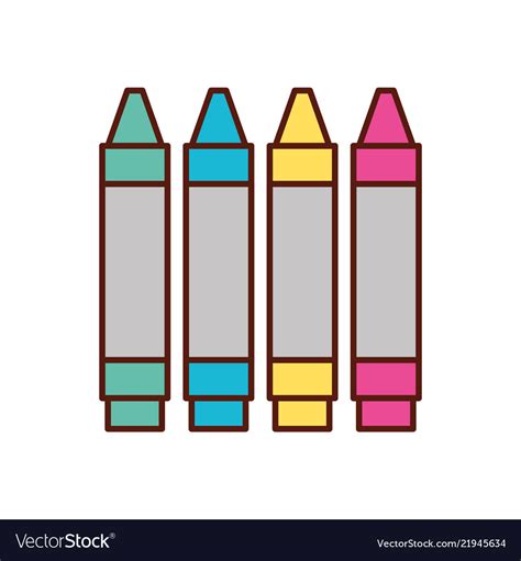 Graphic Design Colors Crayons Pencil Draw Vector Image