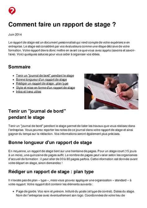 Pdf Comment Faire Un Rapport De Stage Fadwa Mamalik