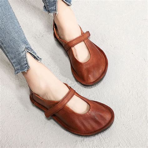 Aliexpress Com Buy Women Leather Flats Soft Bottom Mary Jane Shoes