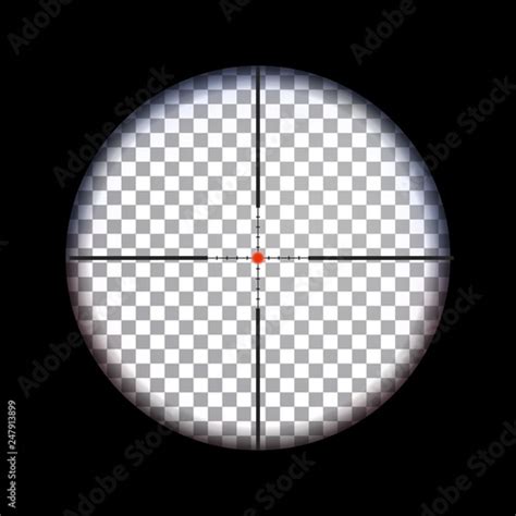 View Through Sniper Scope With Scale For Aiming Vector Illustration