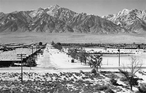 ansel adams photographs manzanar war relocation center in the exhibition “manzanar the wartime