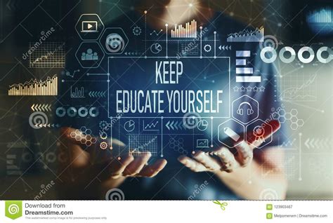 Keep Educate Yourself With Man Stock Image Image Of Educating Hand
