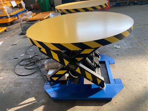 Stationary Lift Table With Carousel Turntable Rotating Lift Table