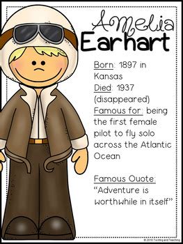 Soon after her birth, amelia's parents separated. Amelia Earhart Biography Pack (Women's History) by A Page ...