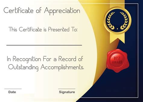 Free Sample Format Of Certificate Of Appreciation Template Throughout