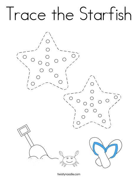 Trace The Starfish Coloring Page Twisty Noodle Coloring Pages Nature