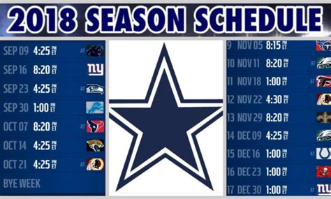 What Is The Dallas Cowboys Schedule For 2022 Free Printable Source