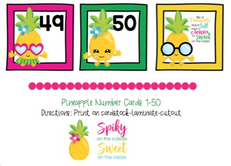 Numbers flashcards numbers wordsearch ordinal numbers telephone numbers live worksheets worksheets that listen. Free Cute Pineapple Number Cards 1-50 ~ Preschool Printables