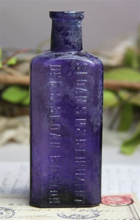 Vintage Purple Bottle Amethyst Glass Antique Sloan S Etsy Purple Bottle Bottle Amethyst Glass