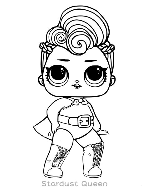 Stardust Queen Lol Doll Coloring Page Free Printable