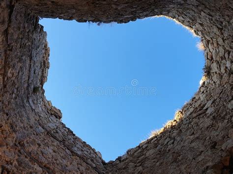 Miracle Sight Of A Natural Heart Shaped Hole In The Cave Stock Photo