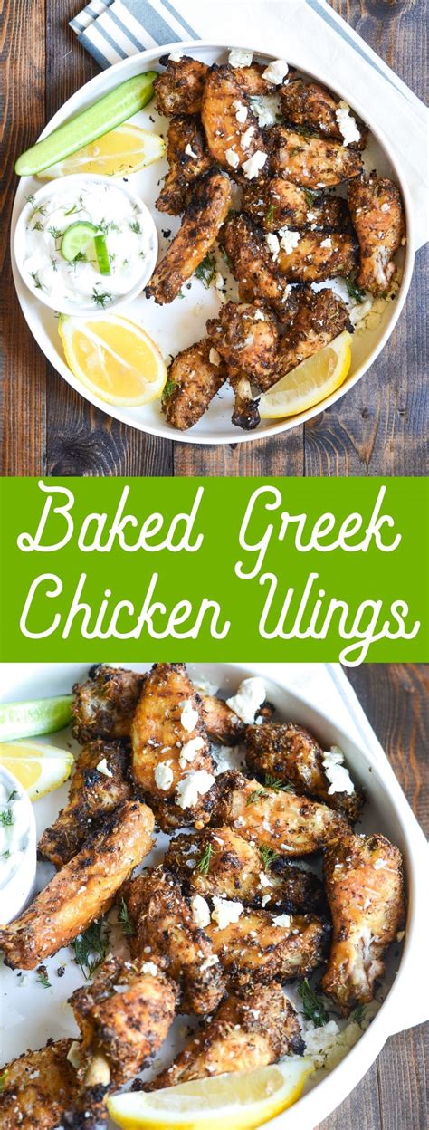 While the chicken is baking, mix together the parmesan cheese, garlic, oil, and fresh chopped parsley. Baked Greek Chicken Wings with Tzatziki