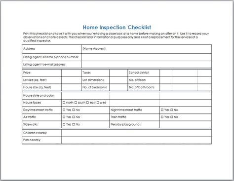 Home Inspection Checklist Home Inspections Checklist