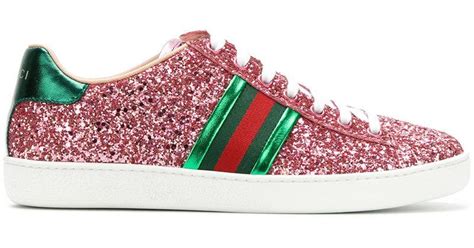 Gucci Ace Glitter Sneakers In Pink Lyst