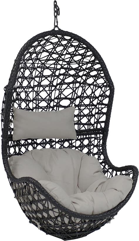 Buy Sunnydaze Cordelia Hanging Egg Chair Swing Resin Wicker Porch