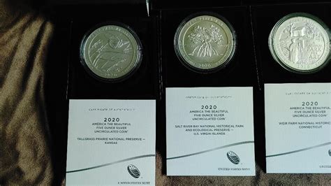 5 America The Beautiful 5 Ounce Silver Uncirculated Coins Ebay