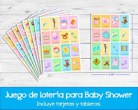 Baby Loteria Printed Lotería Para Baby Shower Mexican Etsy